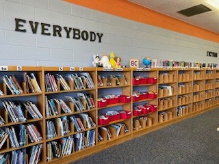 Fiction section of the media center Fiction section of the media center